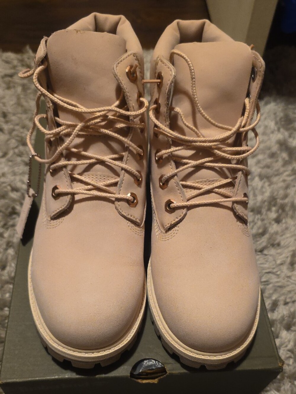 Timberland Women's Light Pink Rose Gold Lace-Up Premium Boots - Picture 2 of 6